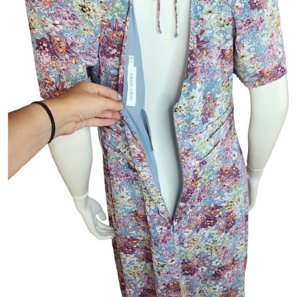 Floret Studios Floral Print Empire Waist Maxi Dress Women's XL Puff Sleeve - Picture 8 of 16